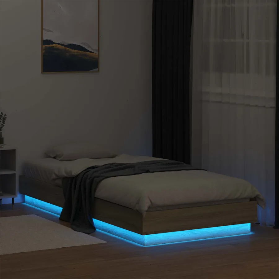 Cadre de lit avec LED Chêne Sonoma 80 x 200 cm - 3