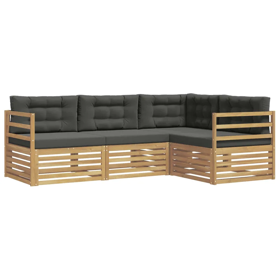 Ensemble de canapés d'extérieur 4 pc Blanc et anthracite - 2