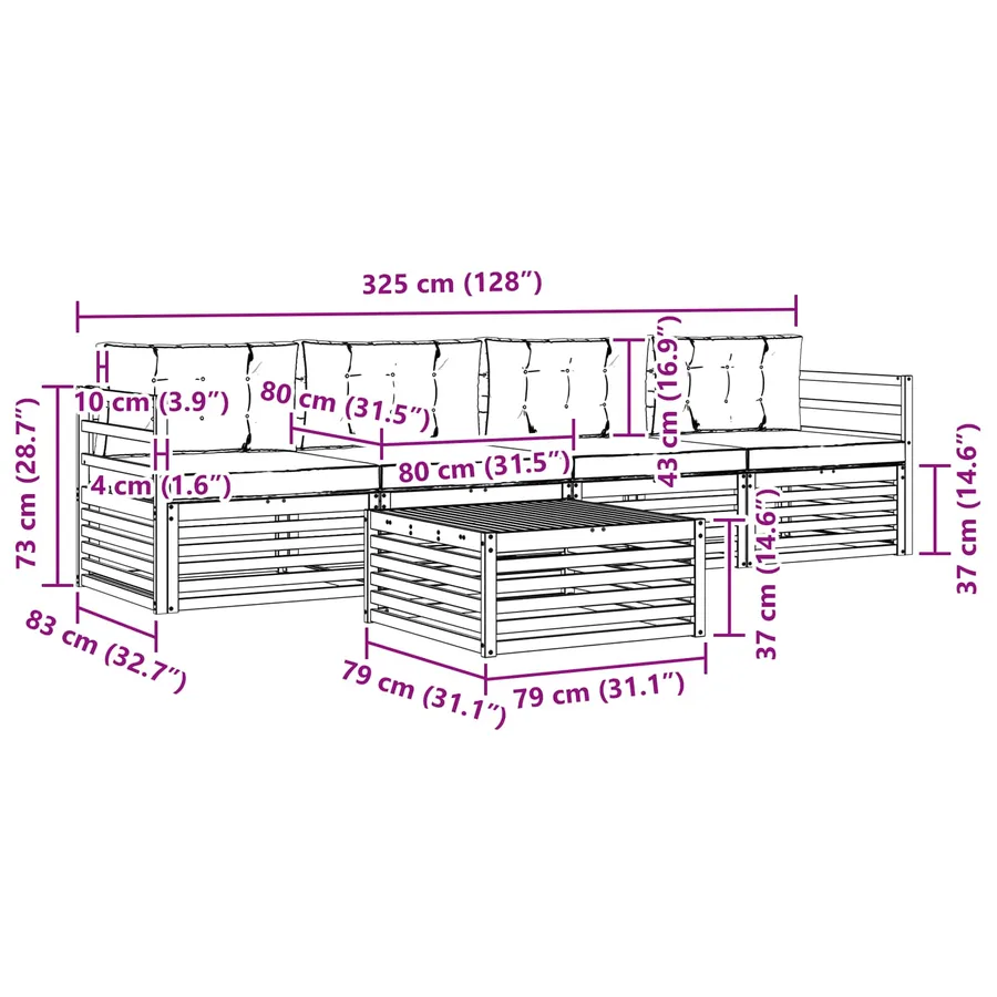 Ensemble de canapés d'extérieur 5 pc Blanc et crème - 6