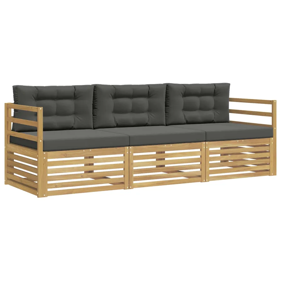 Ensemble de canapés d'extérieur 3 pc Blanc et anthracite - 2
