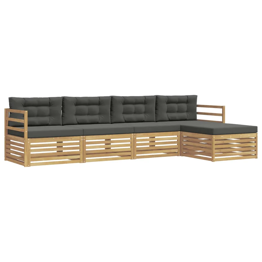 Ensemble de canapés d'extérieur 5 pc Blanc et anthracite - 2