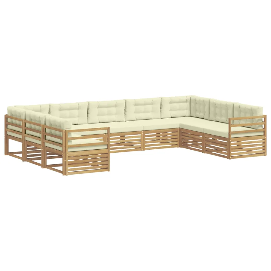 Ensemble de canapés d'extérieur 9 pc Blanc et crème - 2