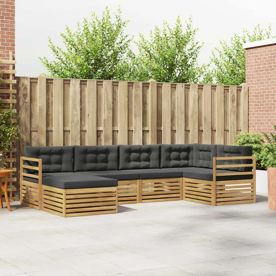 Ensemble de canapés d'extérieur 6 pc Blanc et anthracite