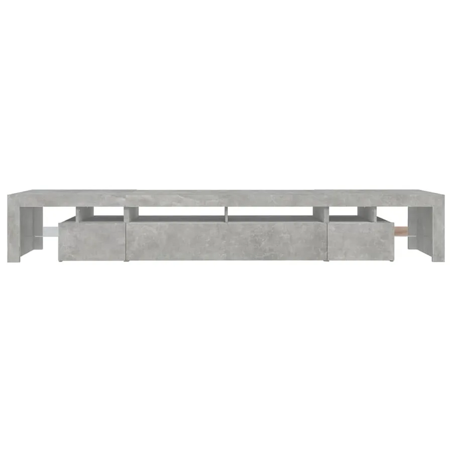 Meuble TV avec lumières LED Gris béton 260x36,5x40 cm - 9