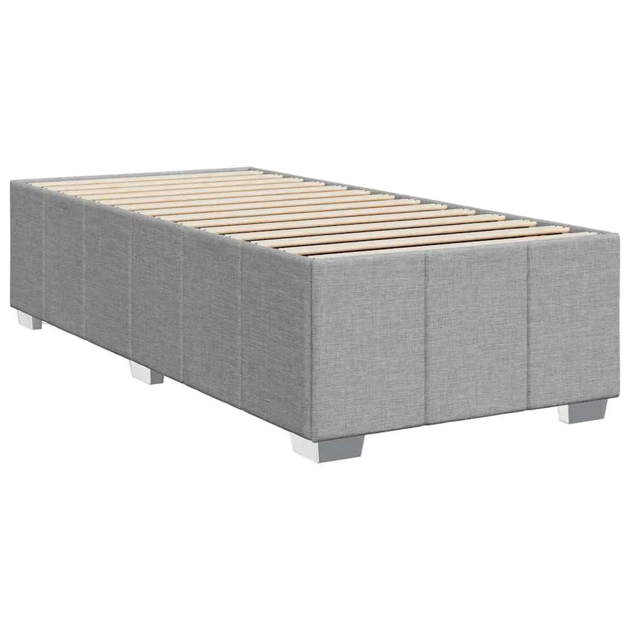 Cadre de lit sans matelas tissu gris clair Twin XL - 3