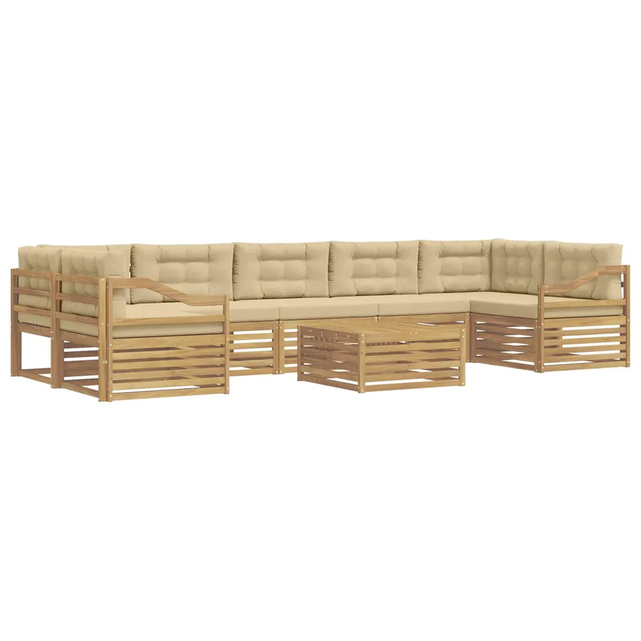 Ensemble de canapés d'extérieur 8 pc Blanc et Beige - 2