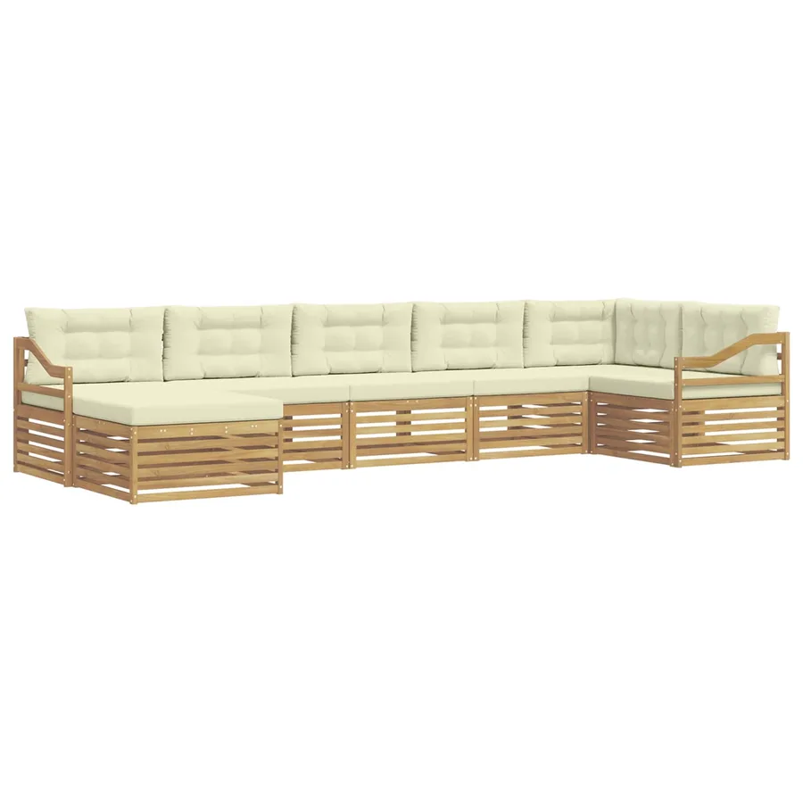Ensemble de canapés d'extérieur 7 pc Blanc et crème - 2