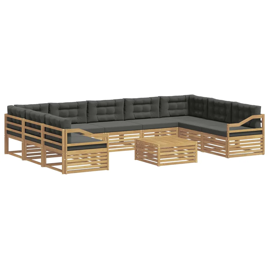 Ensemble de canapés d'extérieur 10 pc Blanc et anthracite - 2