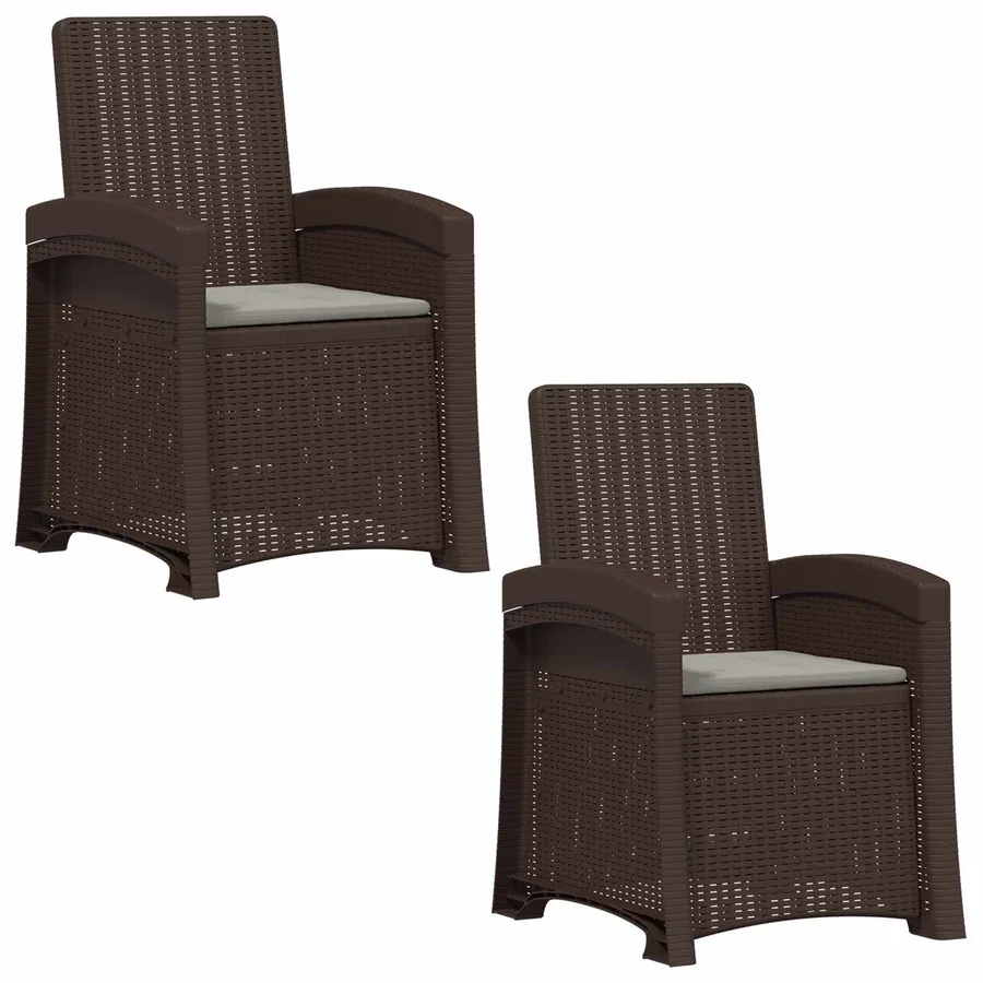 Chaise de jardin inclinable imitant le rotin 2 pcs PP - 2
