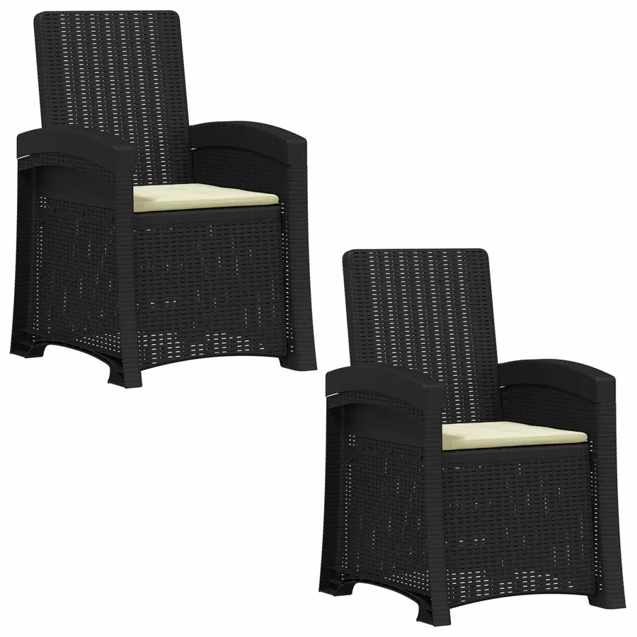 Chaise de jardin inclinable imitant le rotin 2 pcs PP - 2