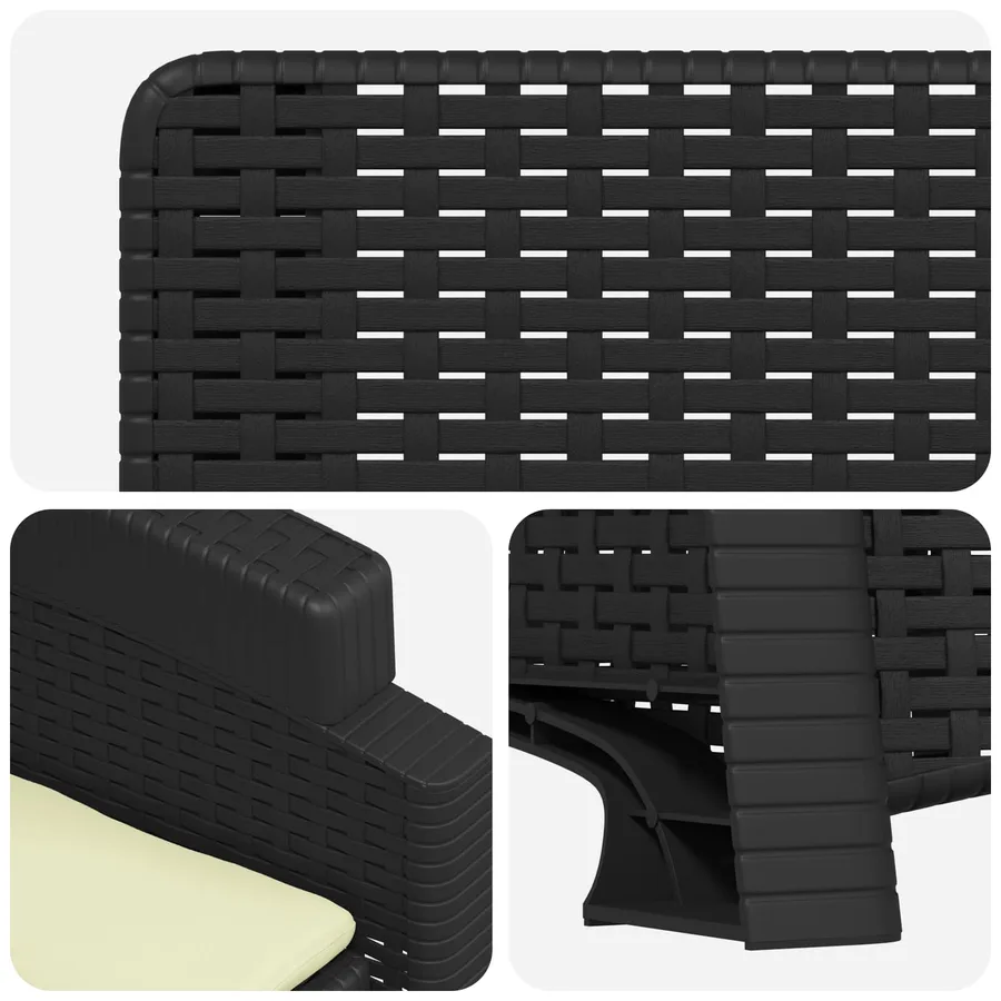 Chaise de jardin inclinable imitant le rotin 2 pcs PP - 6