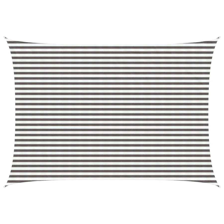 Voile d'ombre Gris clair et blanc 3 x 6 m HDPE