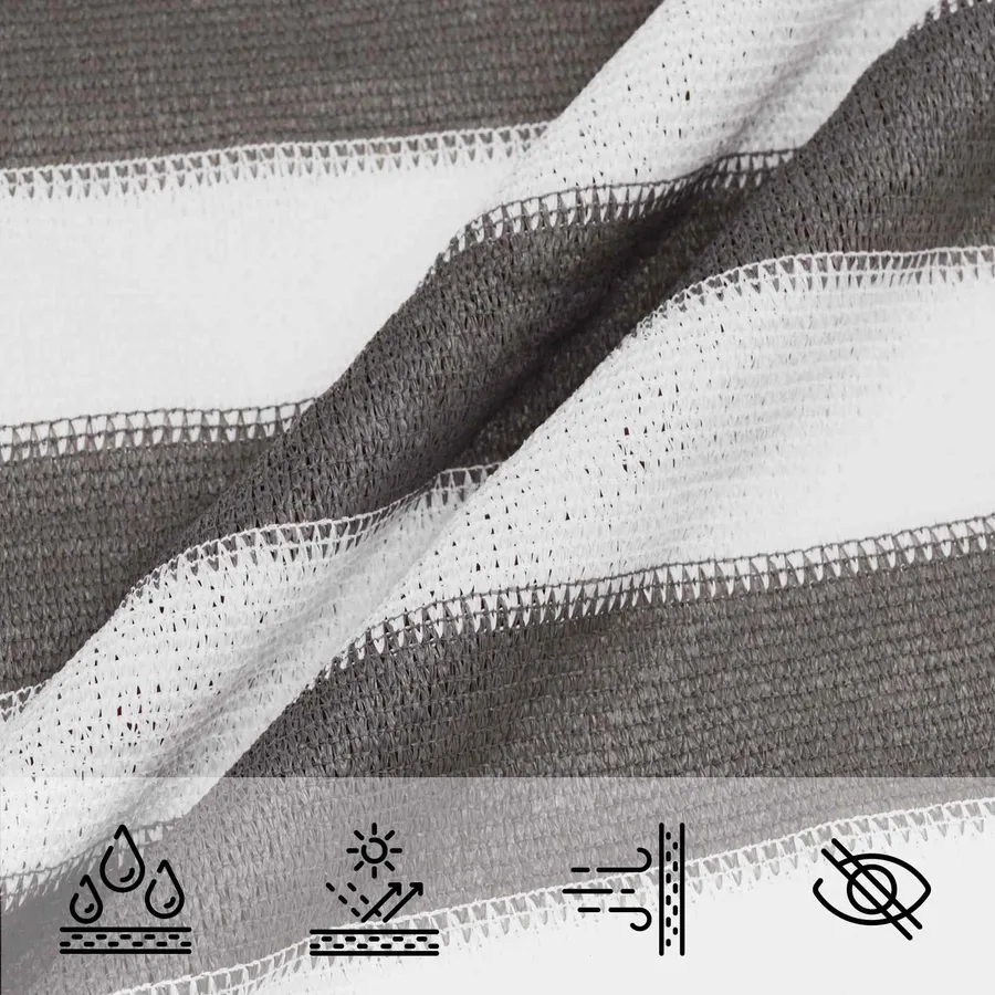 Voile d'ombre Gris clair et blanc 3 x 6 m HDPE - 4