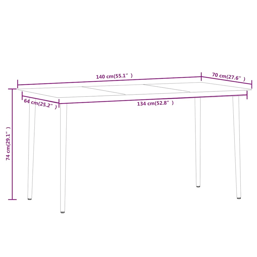 Ensemble à manger de jardin 7 pcs Noir - 8