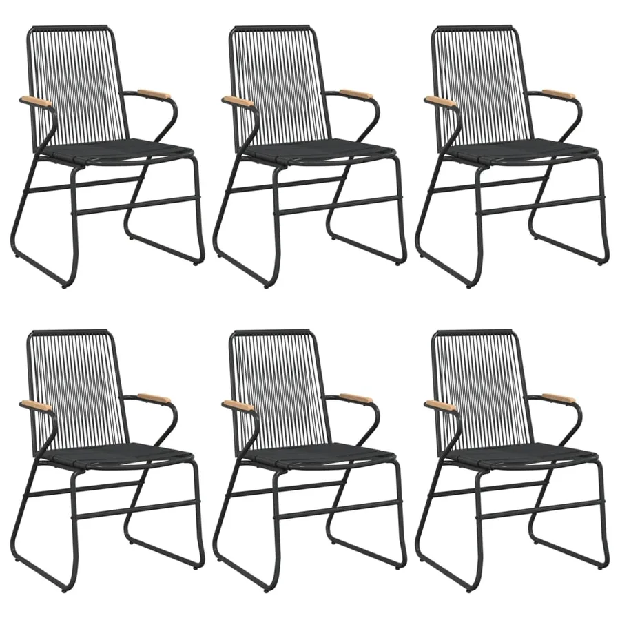 Ensemble à manger de jardin 7 pcs Noir Rotin PVC - 4