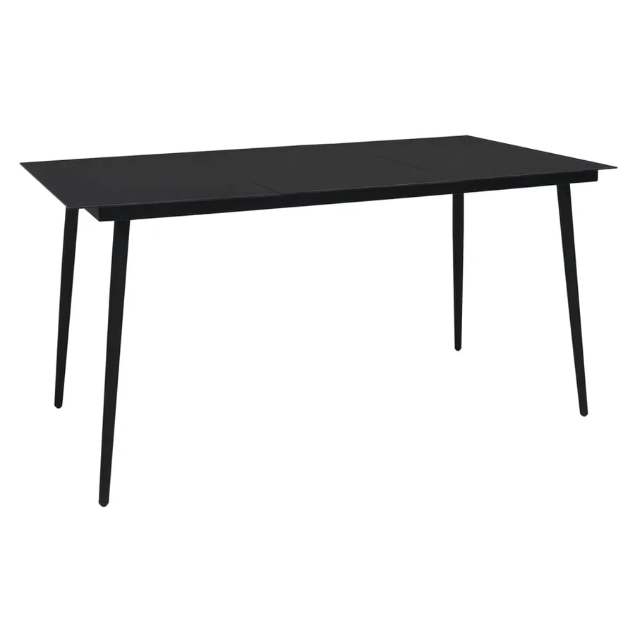 Ensemble à manger de jardin 7 pcs Noir Rotin PVC - 7