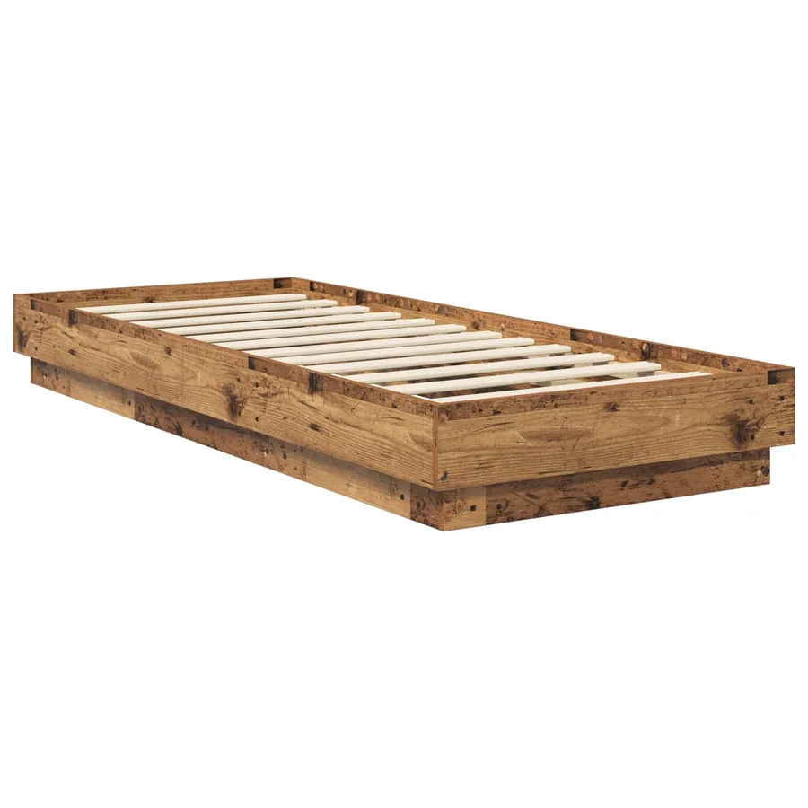 Cadre de lit avec LED Bois ancien 80 x 200 cm Bois d'ingénierie - 2