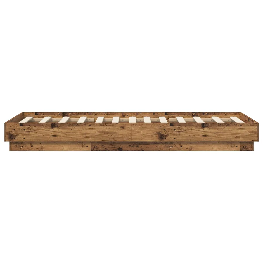 Cadre de lit avec LED Bois ancien 80 x 200 cm Bois d'ingénierie - 4