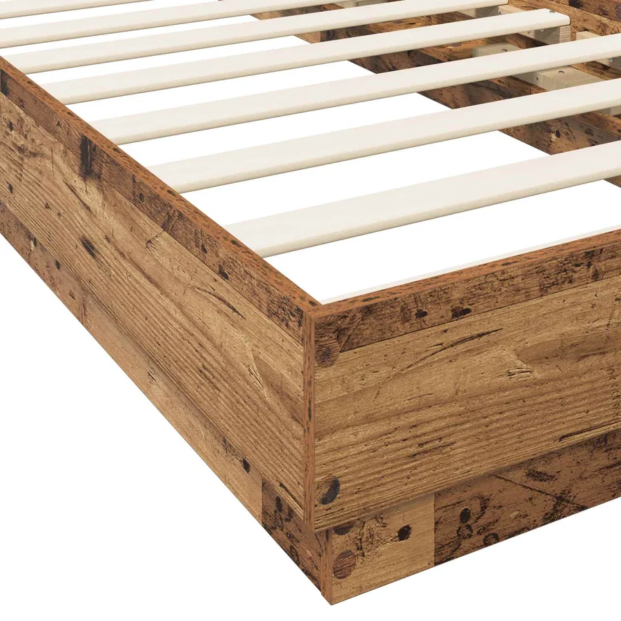 Cadre de lit avec LED Bois ancien 80 x 200 cm Bois d'ingénierie - 5