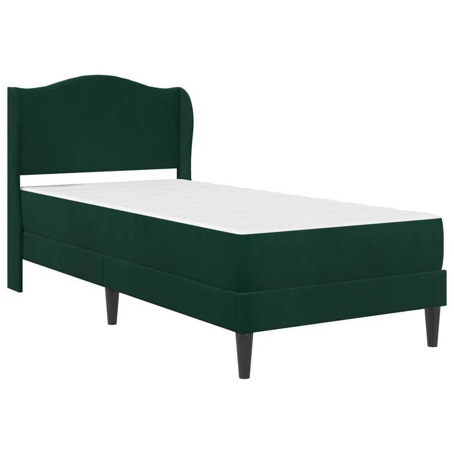 Cadre de lit 2 pcs Vert foncé 90 x 190 cm Velours - 3