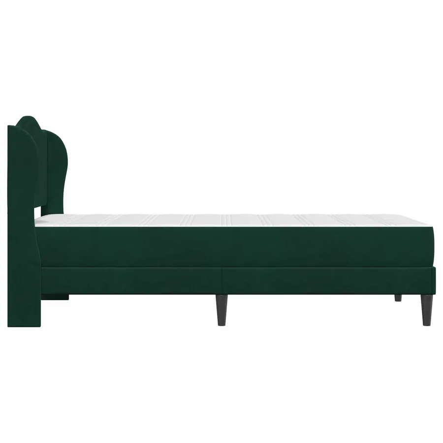 Cadre de lit 2 pcs Vert foncé 90 x 190 cm Velours - 7