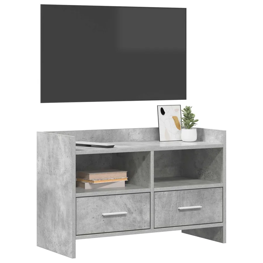 Meuble TV 71,5 x 33 x 47 cm Gris béton Bois d'ingénierie - 3