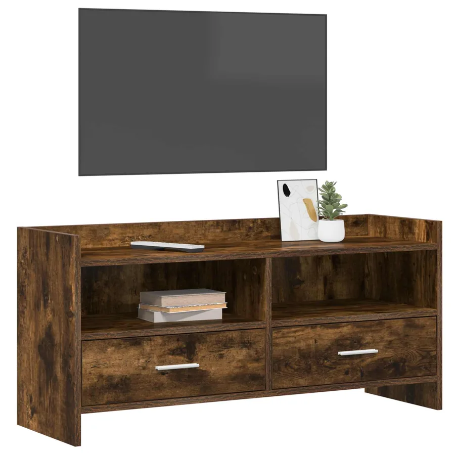 Meuble TV 100 x 33 x 47 cm Chêne fumé Bois d'ingénierie - 3