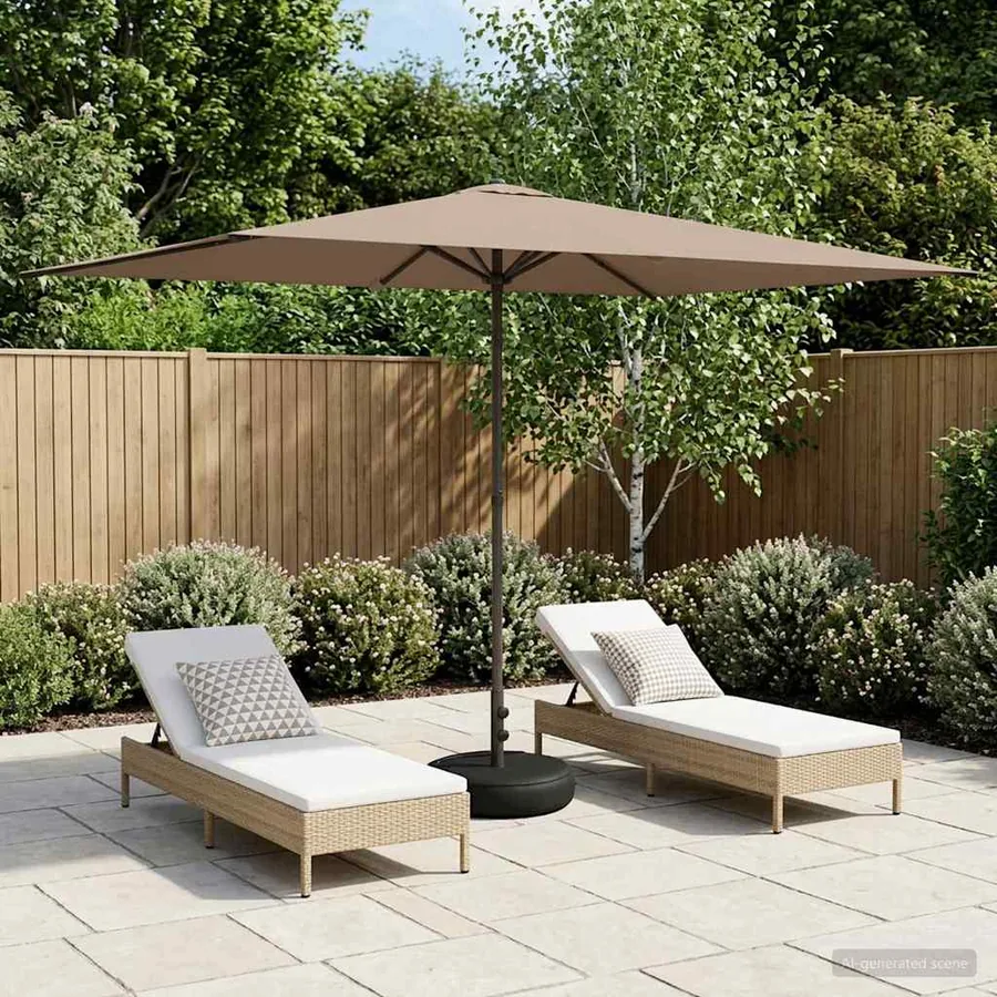 Parasol de jardin avec base 200 x 300 cm Polyester