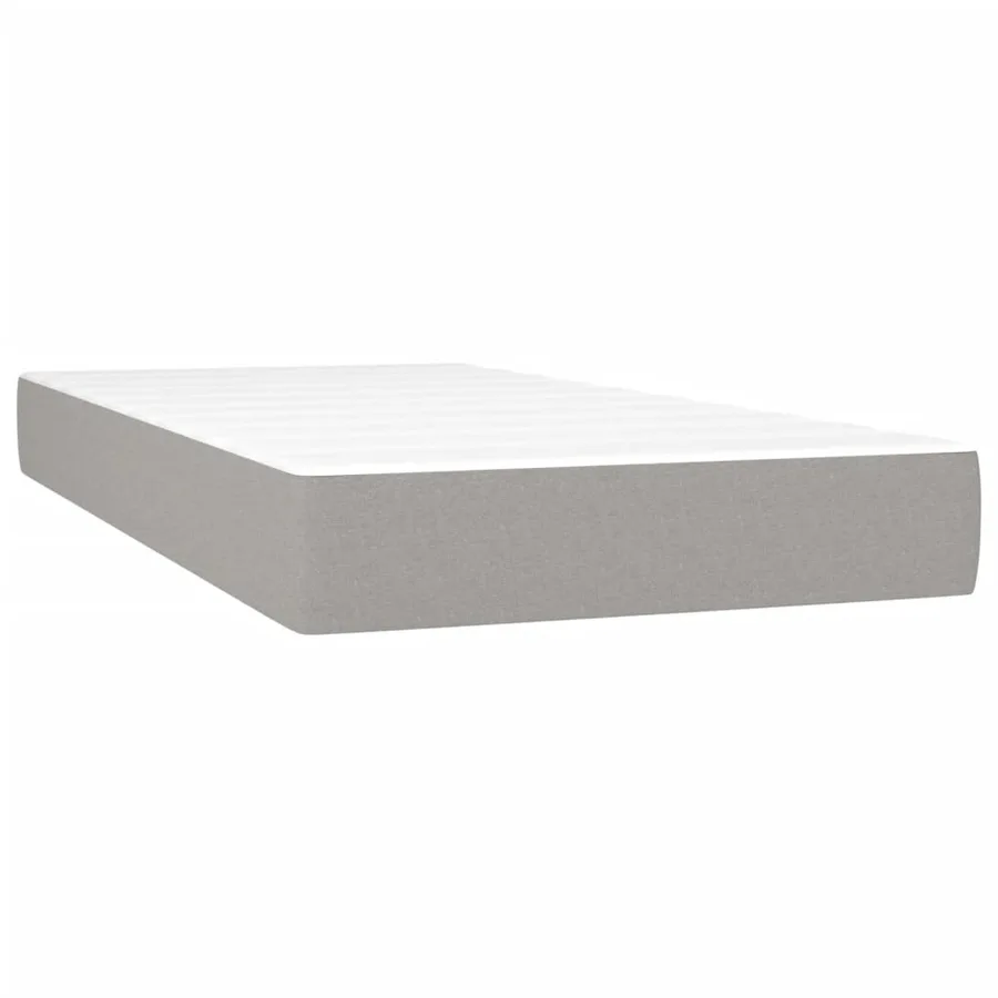 Sommier à lattes de lit avec matelas et LED Gris clair 90x200cm - 6