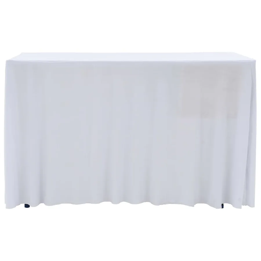 Nappes élastiques de table avec jupon 2 pcs 183x76x74cm Blanc - 2