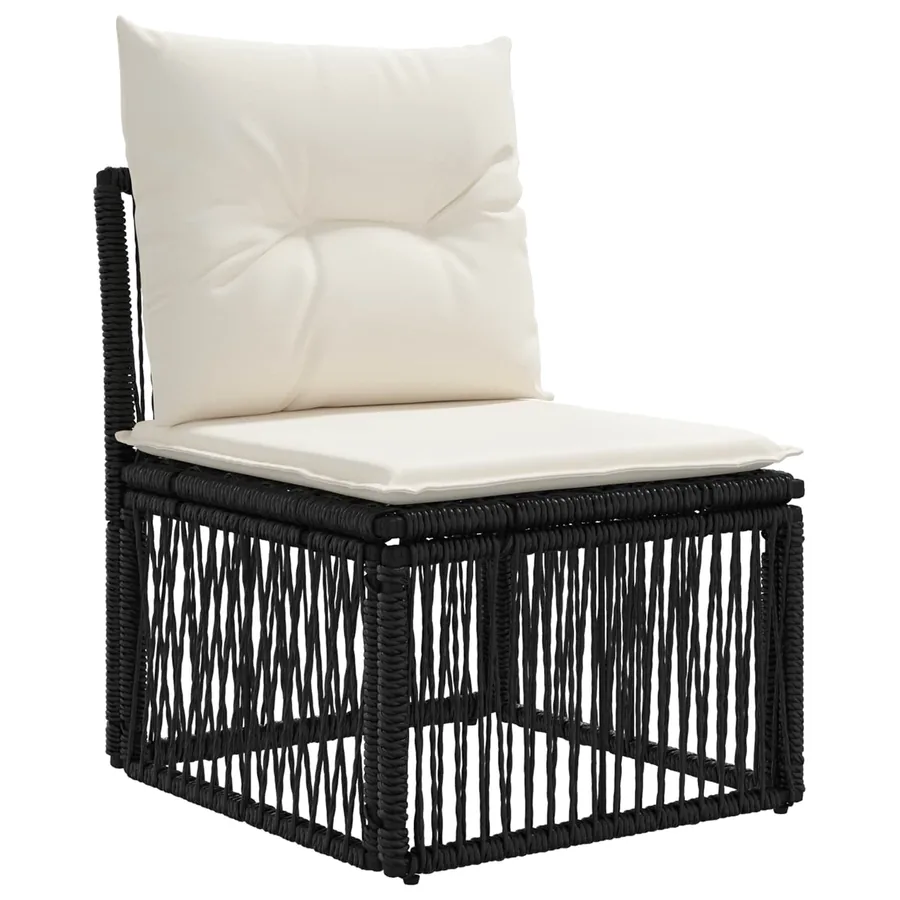 Ensemble de canapé de jardin 10 pcs Noir polyrotin - 3