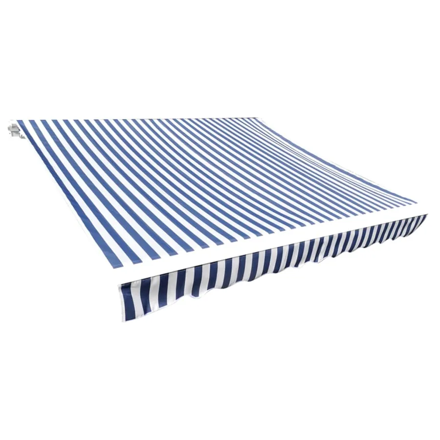 Tissu de remplacement pour auvent bleu et blanc 4x3 m polyester