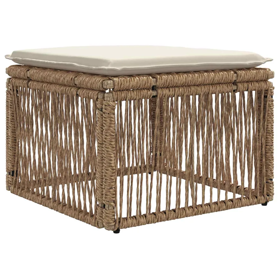 Ensemble de canapé de jardin 9 pcs Beige polyrotin - 6