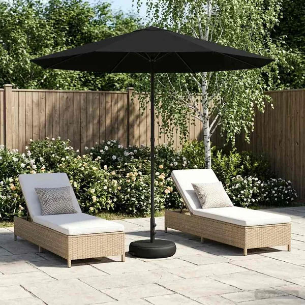 Parasol de jardin avec base 230 x 230 cm Polyester