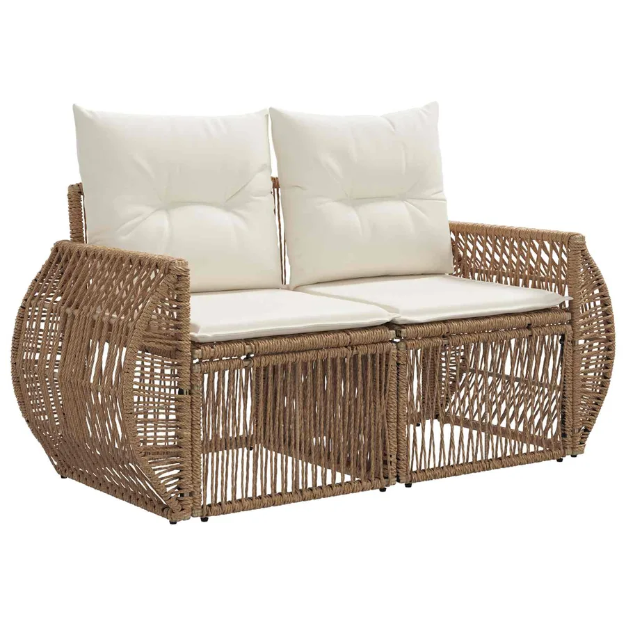 Ensemble de canapé de jardin 10 pcs Beige et blanc crème - 5