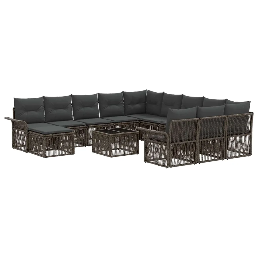 Ensemble de canapé de jardin 13 pcs Gris et Gris foncé - 2