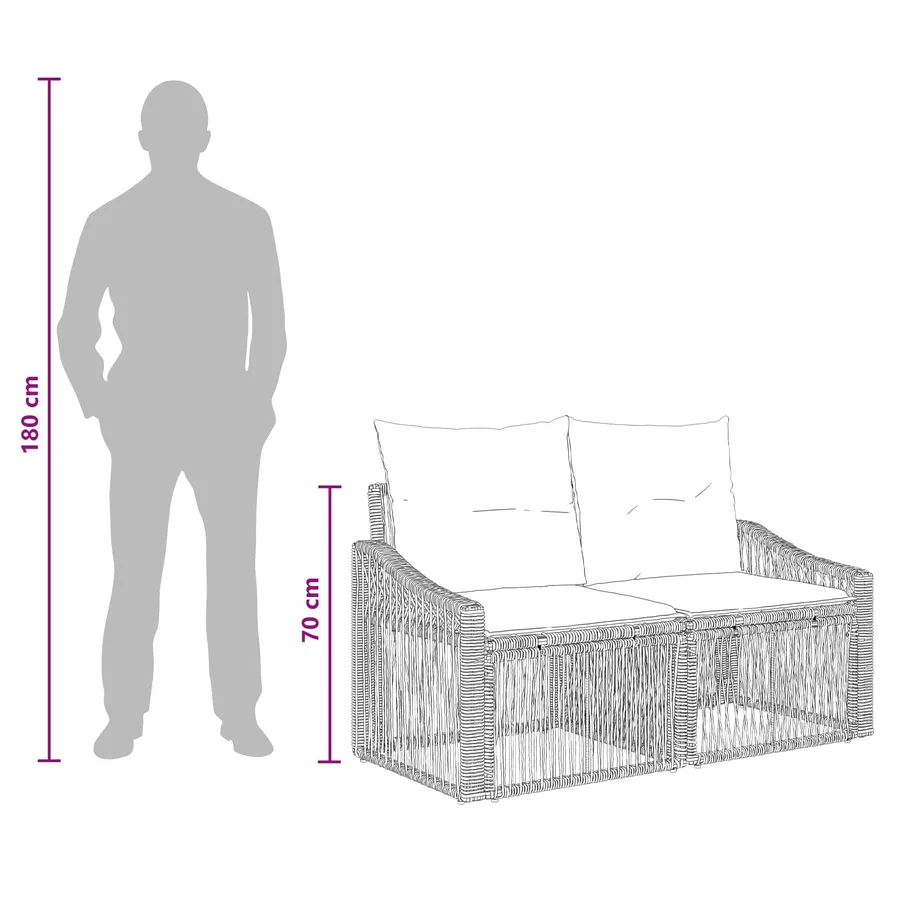 Ensemble de canapé de jardin 13 pcs Gris polyrotin - 11