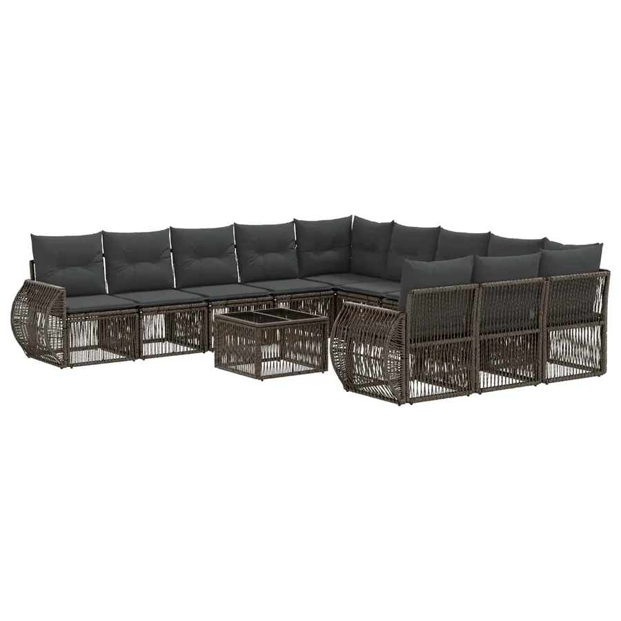 Ensemble de canapé de jardin 12 pcs Gris et Gris foncé - 2
