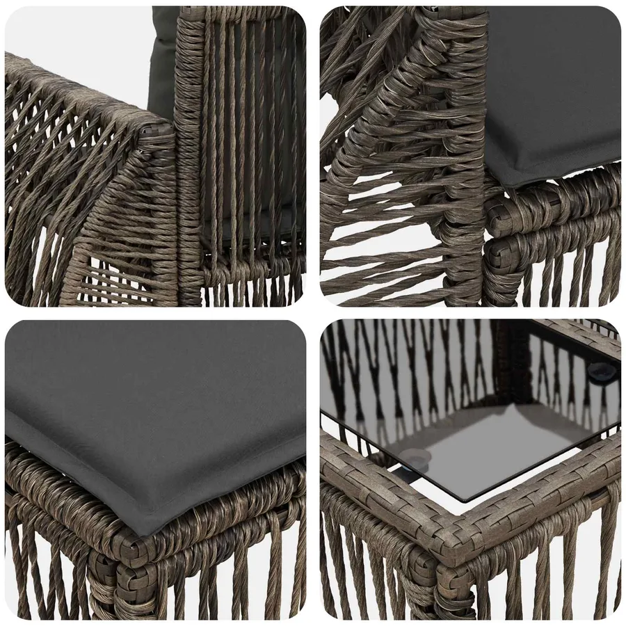 Ensemble de canapé de jardin 13 pcs Gris polyrotin - 9
