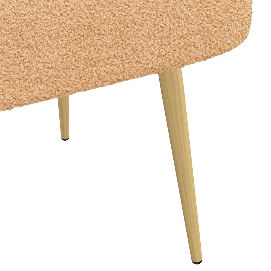 Banc rembourré avec dossier Beige 110 x 60 x 76 cm Bouclé - 6