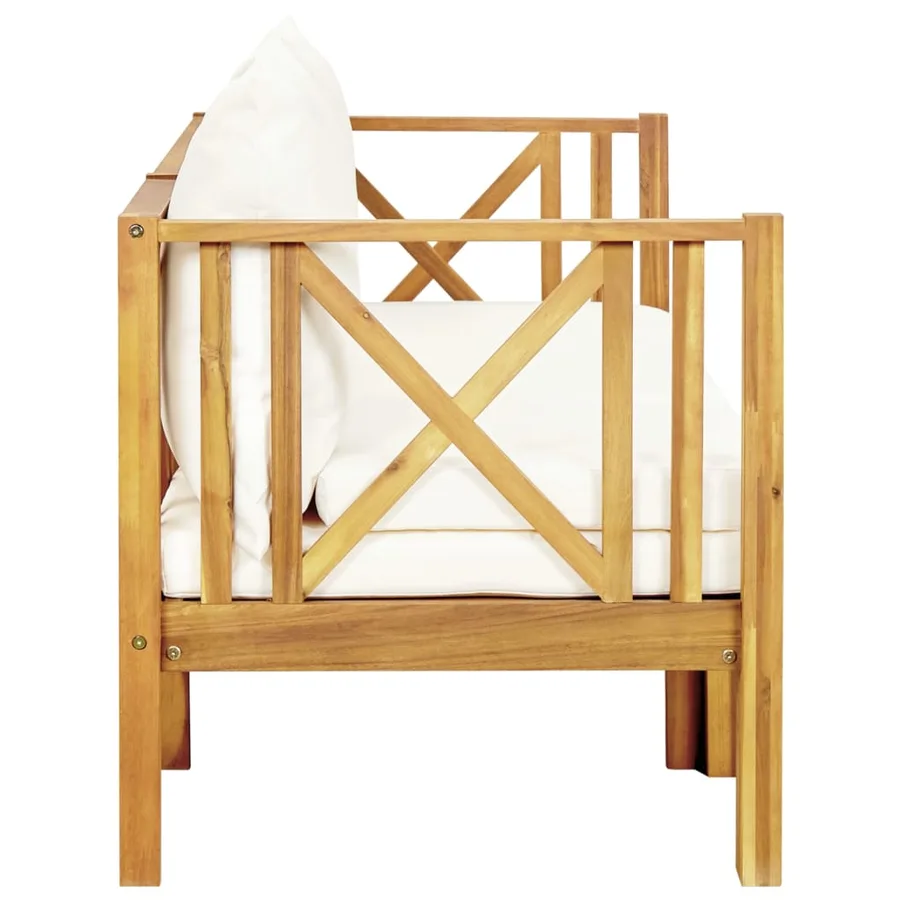 Banc de jardin 3 places et coussins 179 cm Bois d'acacia massif - 3