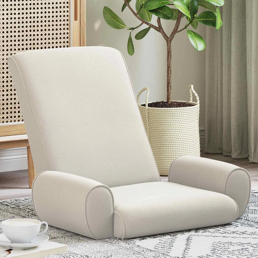Fauteuil de sol ajustable Avoine Velours grainé