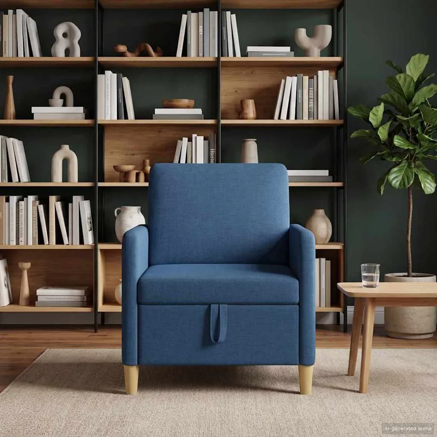 Sofa avec rangement Bleu 72 x 78 x 87 cm Polyester - 3