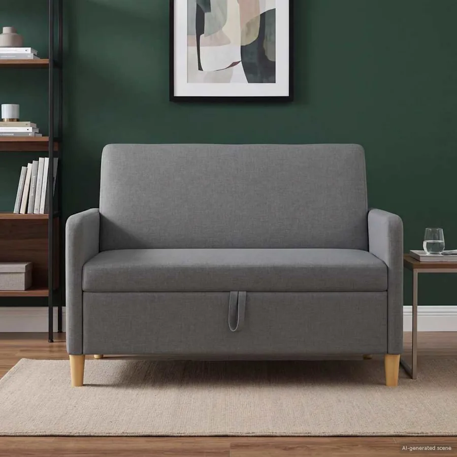 Sofa avec rangement Gris foncé 122 x 78 x 87 cm Polyester