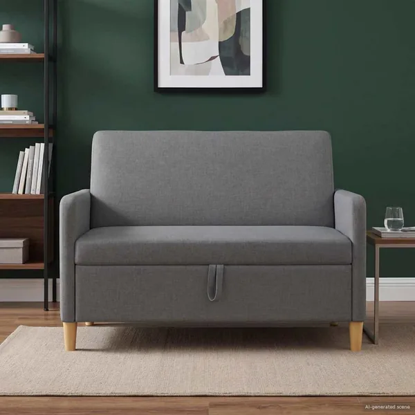Sofa avec rangement Gris foncé 122 x 78 x 87 cm Polyester