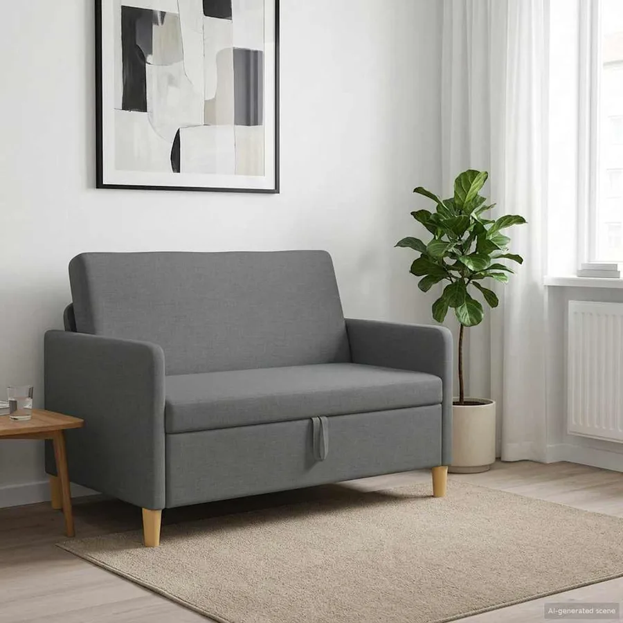Sofa avec rangement Gris foncé 122 x 78 x 87 cm Polyester - 3