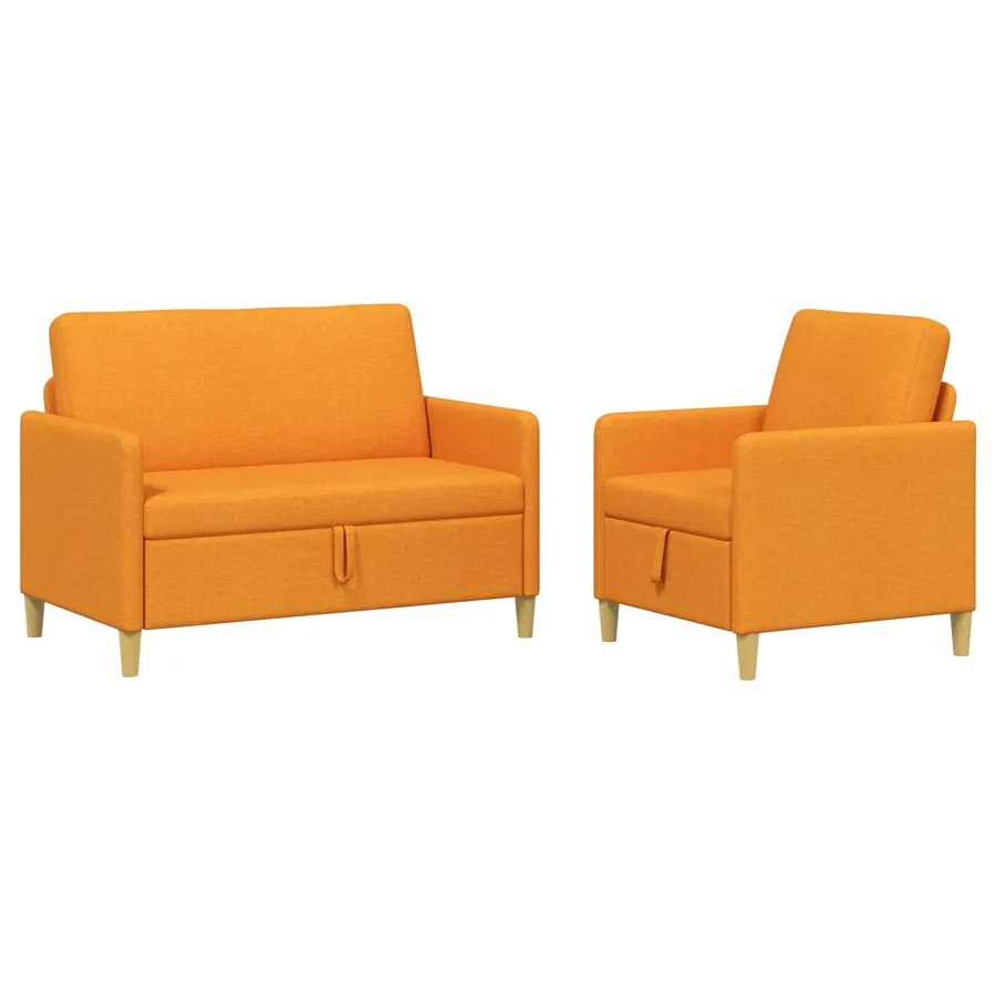 Canapé avec rangement 2 pcs Jaune foncé Polyester - 2
