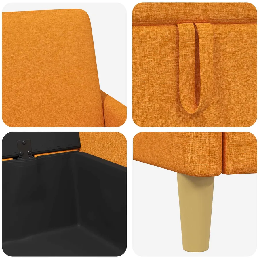 Canapé avec rangement 2 pcs Jaune foncé Polyester - 6