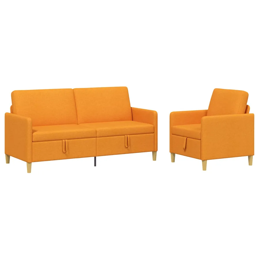 Canapé avec rangement 2 pcs Jaune foncé Polyester - 2
