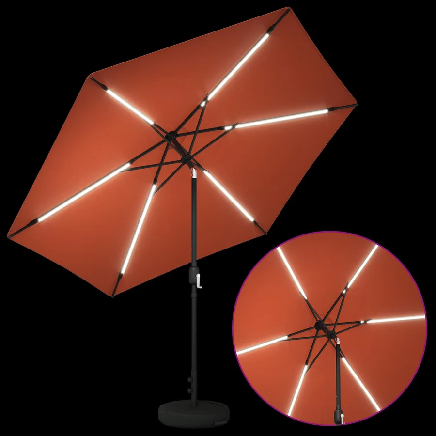 Parasol de jardin avec lumières LED et base 300 x 300 cm - 4